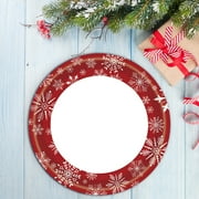 20Pcs Christmas Plates Disposable -7Inch Winte Christmas Snowflakes Plates - Red Plastic Plates - Christmas Snowflake Plates, Idea For Christmas 7 In Plates